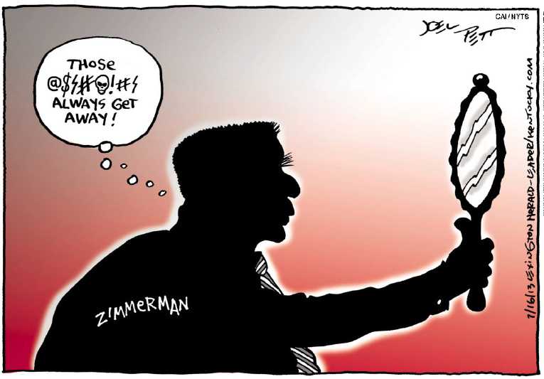 Political/Editorial Cartoon by Joel Pett, Lexington Herald-Leader, CWS/CartoonArts Intl. on Martin’s Killer Acquitted