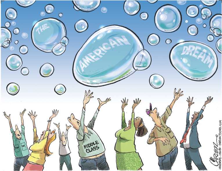 Political/Editorial Cartoon by Stuart Carlson on Stratification of Income Escalates
