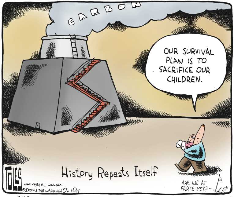 Political/Editorial Cartoon by Tom Toles, Washington Post on Gas Prices Drop Slightly