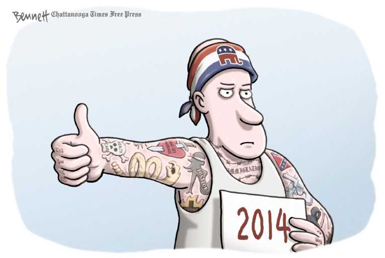 Political/Editorial Cartoon by Clay Bennett, Chattanooga Times Free Press on Texas Senator Gaining Momentum