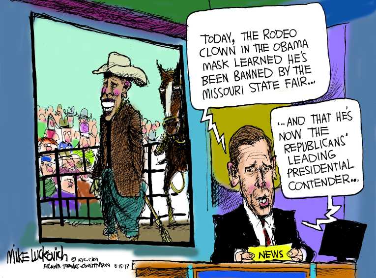 Political/Editorial Cartoon by Mike Luckovich, Atlanta Journal-Constitution on ObamaCare Getting Mixed Previews