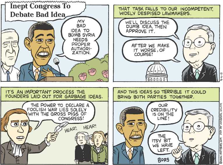 Political/Editorial Cartoon by Matt Bors on War With Syria Imminent