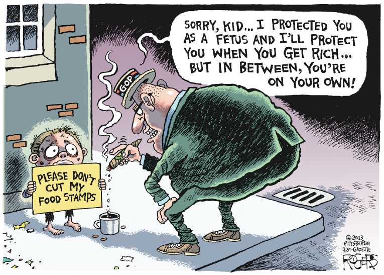 Political/Editorial Cartoon by Rob Rogers, The Pittsburgh Post-Gazette on GOP Leaders Take Stand