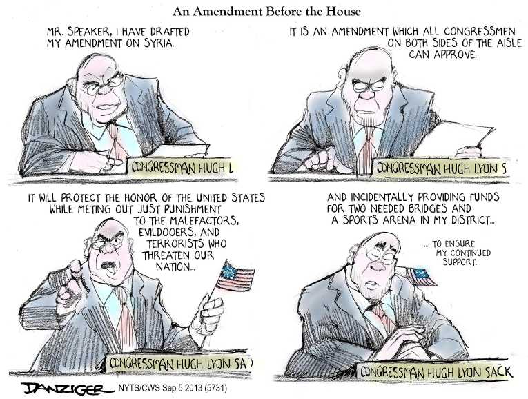 Political/Editorial Cartoon by Jeff Danziger, CWS/CartoonArts Intl. on Obama Pleads for War
