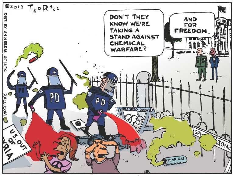Political/Editorial Cartoon by Ted Rall on Obama Pleads for War