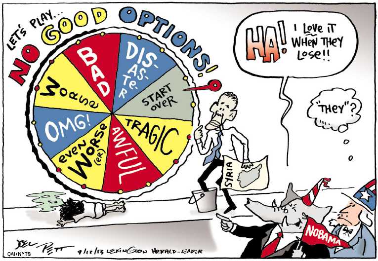 Political/Editorial Cartoon by Joel Pett, Lexington Herald-Leader, CWS/CartoonArts Intl. on Peaceful Resolution Possible