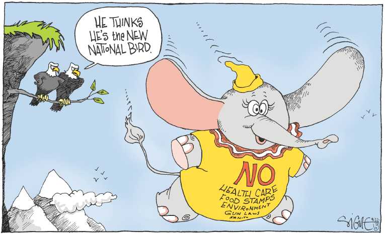 Political/Editorial Cartoon by Signe Wilkinson, Philadelphia Daily News on GOP Votes to Cut Food Stamps