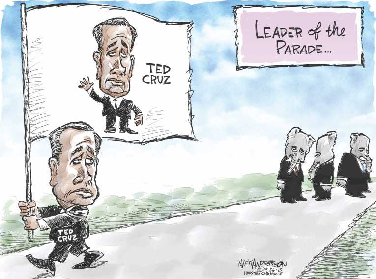 Political/Editorial Cartoon by Nick Anderson, Houston Chronicle on GOP Threatens Gov’t. Shutdown