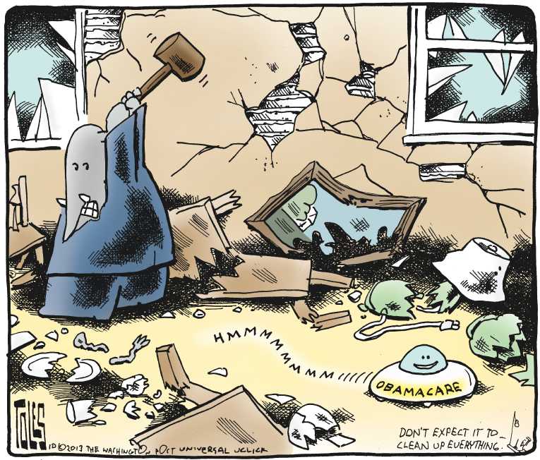 Political/Editorial Cartoon by Tom Toles, Washington Post on Republicans Declare War!