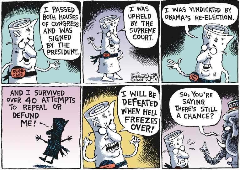 Political/Editorial Cartoon by Rob Rogers, The Pittsburgh Post-Gazette on Debt Ceiling Deal Imminent