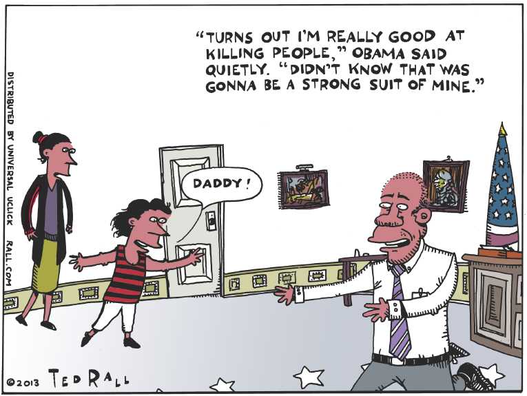 Political/Editorial Cartoon by Ted Rall on White House Defends Spying