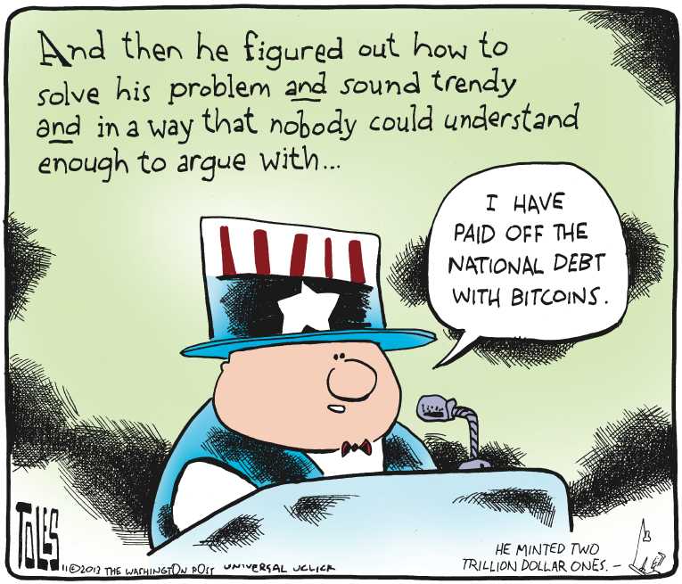 Political/Editorial Cartoon by Tom Toles, Washington Post on Stock Market Reaches 16,000