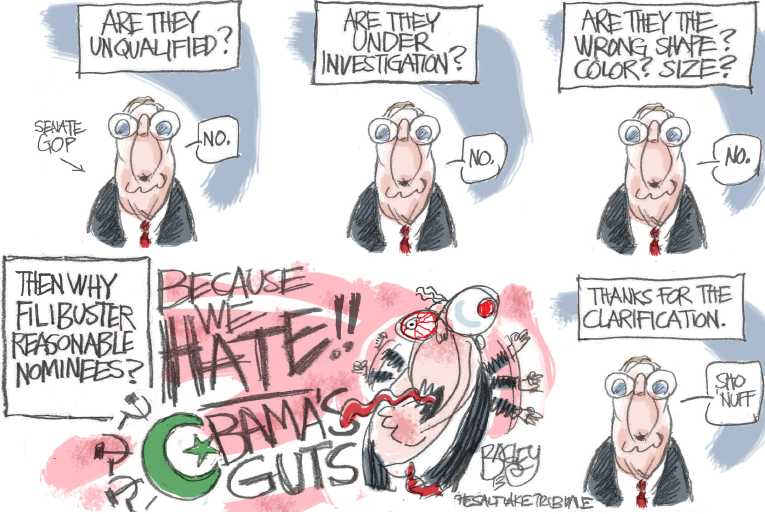 Political/Editorial Cartoon by Pat Bagley, Salt Lake Tribune on Senate Changes Filibuster Rule