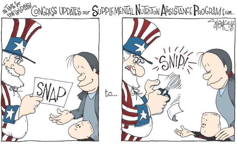 Political/Editorial Cartoon by Signe Wilkinson, Philadelphia Daily News on America Celebrates Thanksgiving