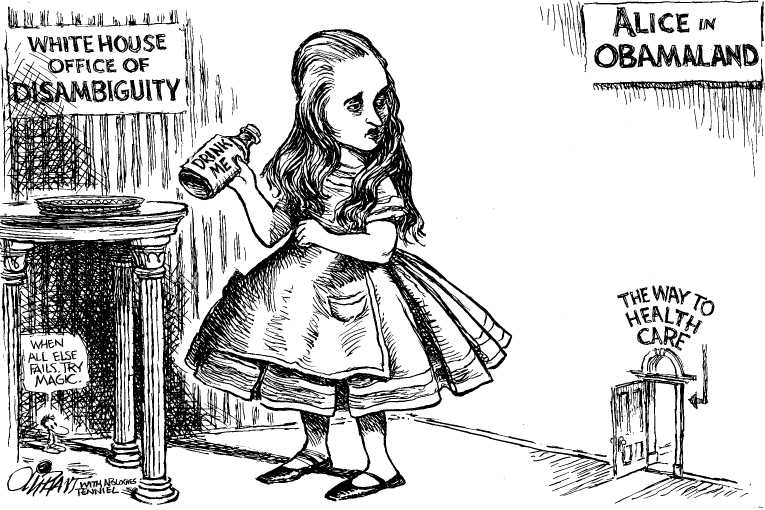 Political/Editorial Cartoon by Pat Oliphant, Universal Press Syndicate on ObamaCare Rollout Improving