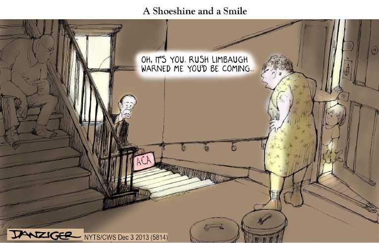 Political/Editorial Cartoon by Jeff Danziger, CWS/CartoonArts Intl. on ObamaCare Rollout Improving