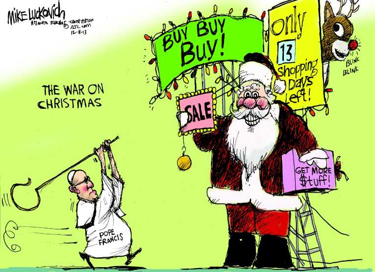 Political/Editorial Cartoon by Mike Luckovich, Atlanta Journal-Constitution on New Christmas Traditions Proposed