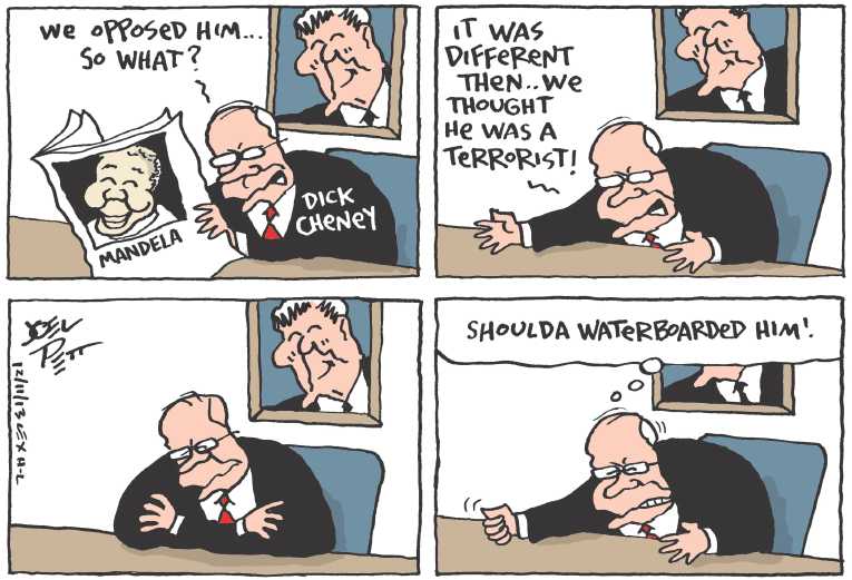 Political/Editorial Cartoon by Joel Pett, Lexington Herald-Leader, CWS/CartoonArts Intl. on Nelson Mandela Dead at 95