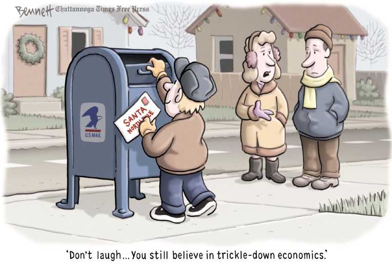 Political/Editorial Cartoon by Clay Bennett, Chattanooga Times Free Press on War on Christmas Escalates