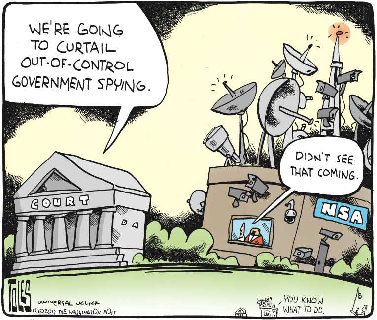 Political/Editorial Cartoon by Tom Toles, Washington Post on More Spying Revealed