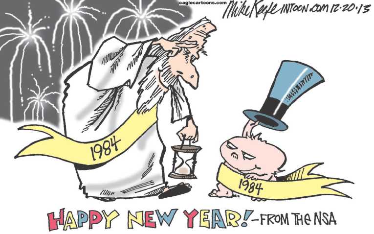 Political/Editorial Cartoon by Mike Keefe, Denver Post on Homeland Security Tightening