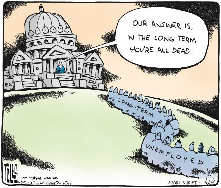Political/Editorial Cartoon by Tom Toles, Washington Post on Wages Decline