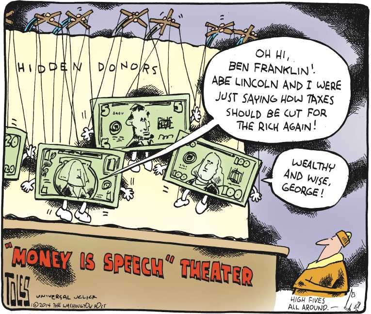 Political/Editorial Cartoon by Tom Toles, Washington Post on Middle Class, Poor, Take Another Hit