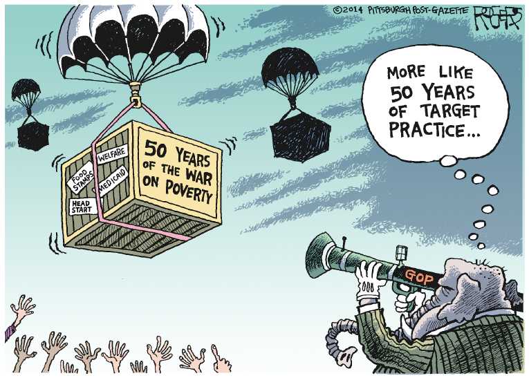 Political/Editorial Cartoon by Rob Rogers, The Pittsburgh Post-Gazette on GOP Pushes Smaller Government