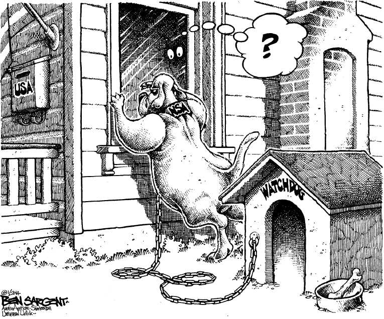 Political/Editorial Cartoon by Ben Sargent, Austin American-Statesman on Obama Defends NSA