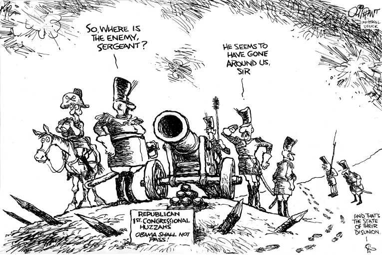 Political/Editorial Cartoon by Pat Oliphant, Universal Press Syndicate on Republicans Look to Elections