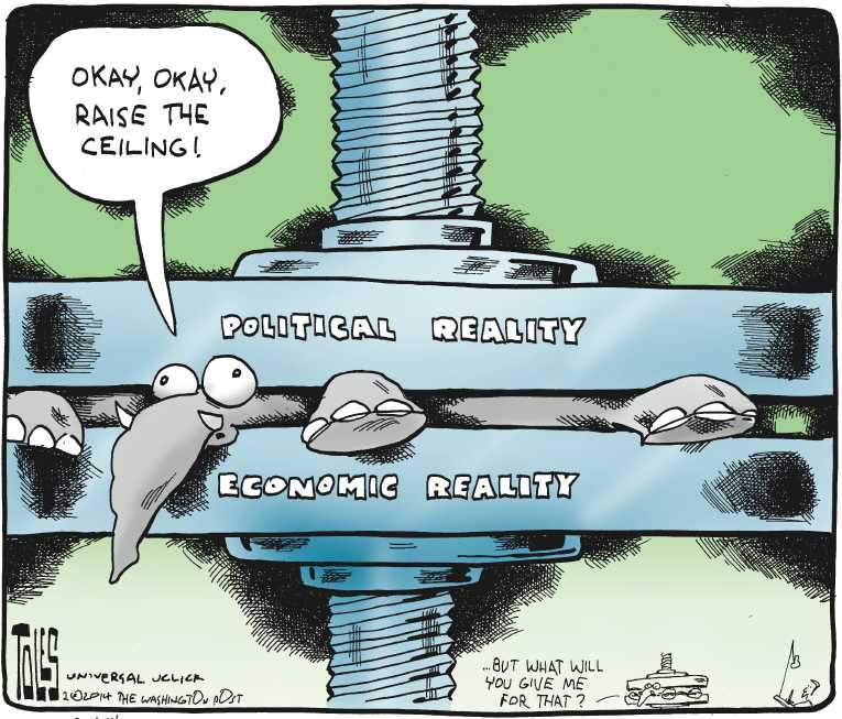 Political/Editorial Cartoon by Tom Toles, Washington Post on “Obama Not Trustworthy”