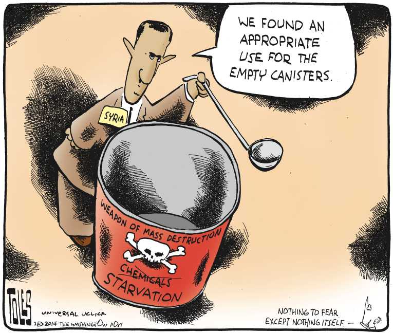 Political/Editorial Cartoon by Tom Toles, Washington Post on World News Roundup