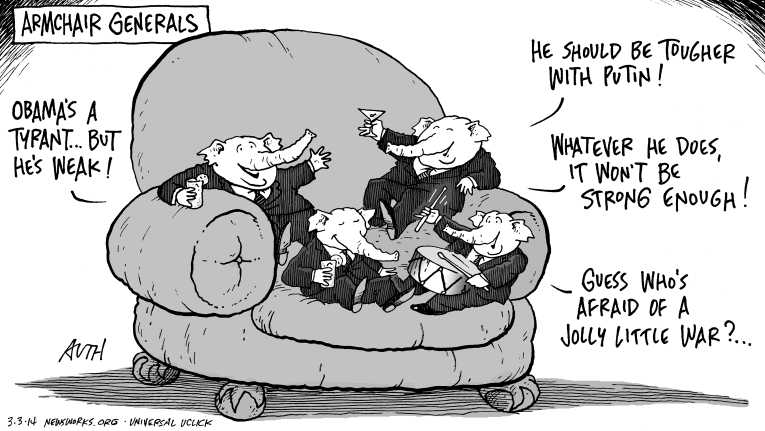 Political/Editorial Cartoon by Tony Auth, Philadelphia Inquirer on GOP United in Crisis Response