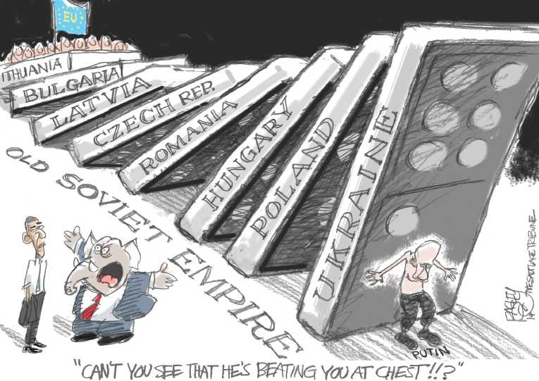 Political/Editorial Cartoon by Pat Bagley, Salt Lake Tribune on Russia Invades Ukraine