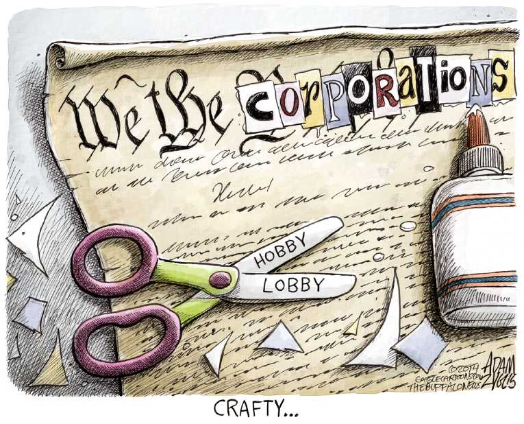 Political/Editorial Cartoon by Adam Zyglis, The Buffalo News on Capitalism Defeats Democracy