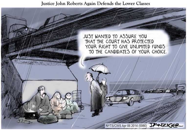 Political/Editorial Cartoon by Jeff Danziger, CWS/CartoonArts Intl. on Capitalism Defeats Democracy