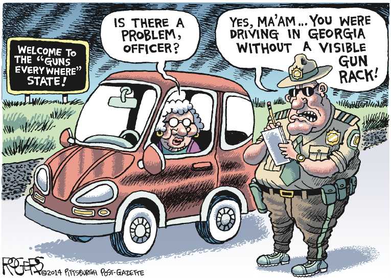 Political/Editorial Cartoon by Rob Rogers, The Pittsburgh Post-Gazette on Georgia Begins Arms Race