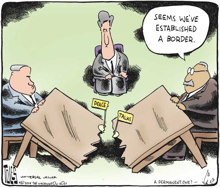 Political/Editorial Cartoon by Tom Toles, Washington Post on Crisis Nears in Middle East