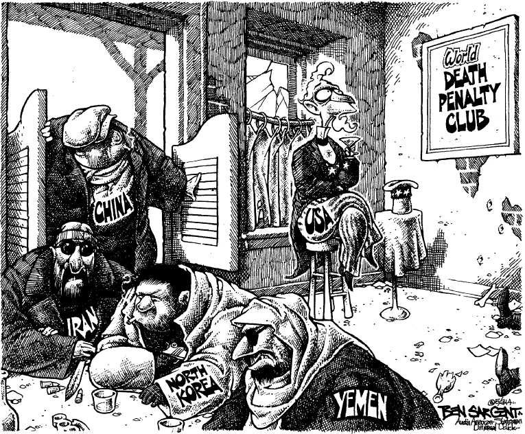 Political/Editorial Cartoon by Ben Sargent, Austin American-Statesman on Execution Poorly Executed