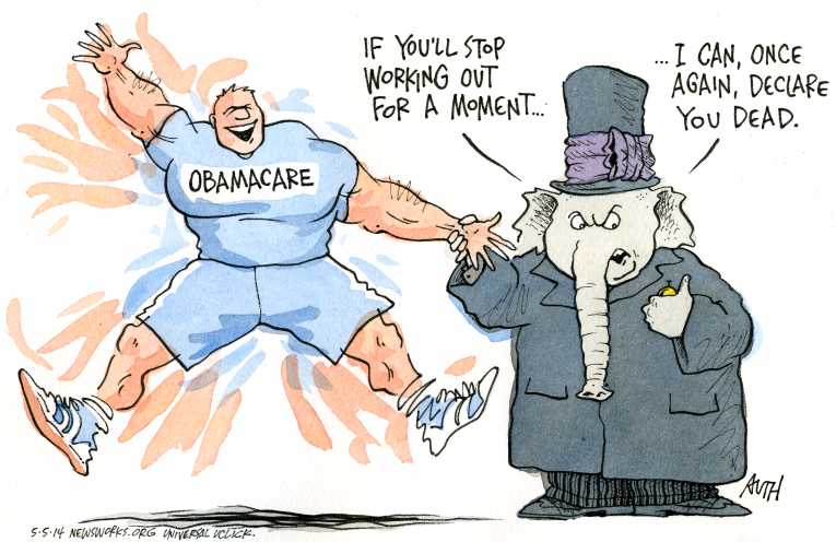 Political/Editorial Cartoon by Tony Auth, Philadelphia Inquirer on Republicans Outraged Over Benghazi