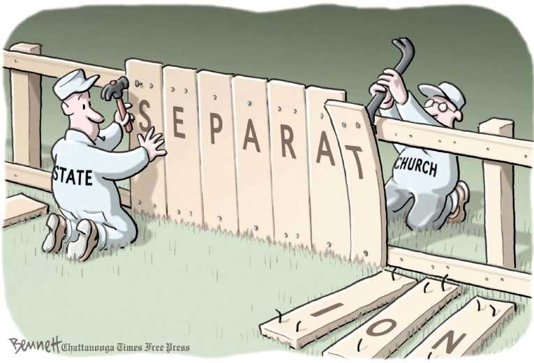 Political/Editorial Cartoon by Clay Bennett, Chattanooga Times Free Press on Supreme Court Splits 5-4 Again