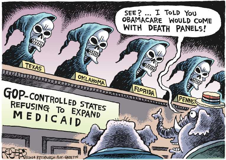 Political/Editorial Cartoon by Rob Rogers, The Pittsburgh Post-Gazette on Republicans Outraged