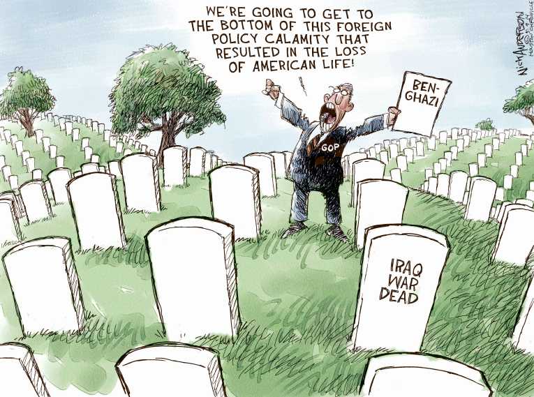 Political/Editorial Cartoon by Nick Anderson, Houston Chronicle on Republicans Outraged