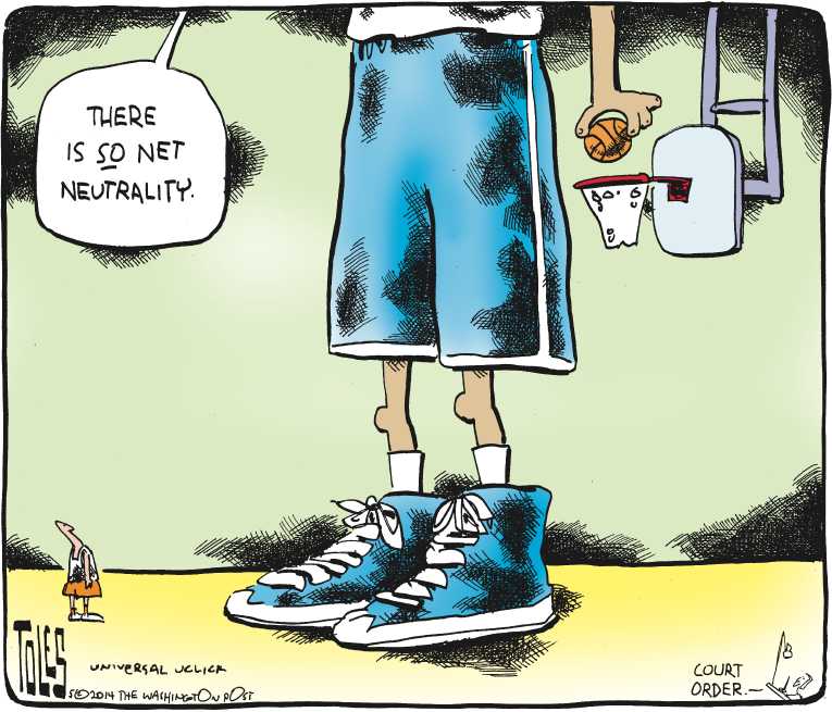 Political/Editorial Cartoon by Tom Toles, Washington Post on Net Neutrality Dies