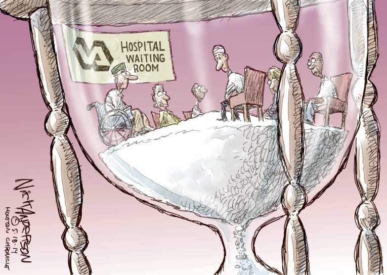 Political/Editorial Cartoon by Nick Anderson, Houston Chronicle on US Abusing Veterans