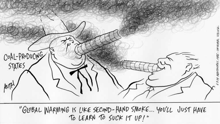 Political/Editorial Cartoon by Tony Auth, Philadelphia Inquirer on EPA Raises Emissions Standards