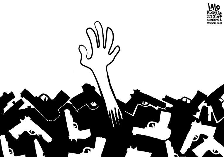 Political/Editorial Cartoon by Lalo Alcaraz on Questions Remain After Killings