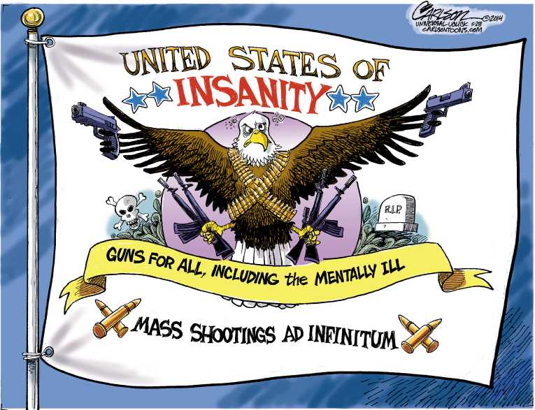 Political/Editorial Cartoon by Stuart Carlson on Questions Remain After Killings