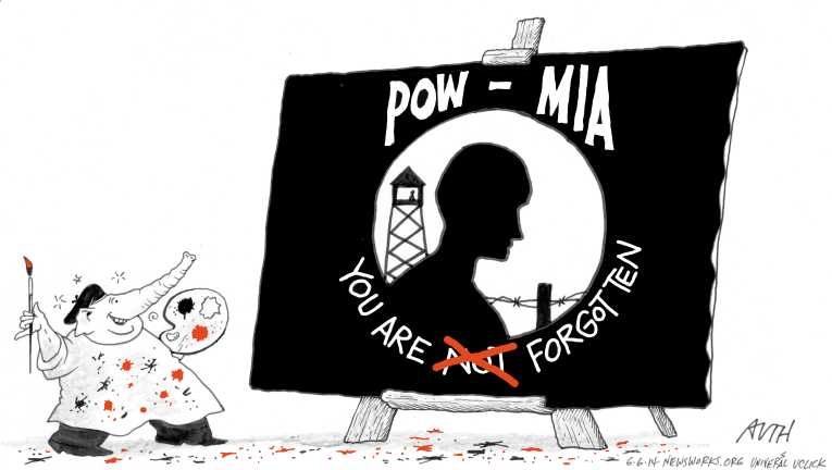 Political/Editorial Cartoon by Tony Auth, Philadelphia Inquirer on Prisoner Return Outrages GOP