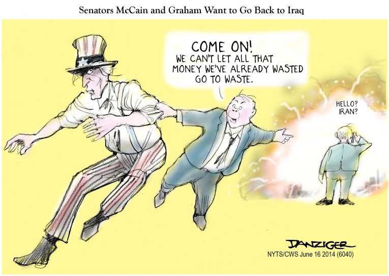 Political/Editorial Cartoon by Jeff Danziger, CWS/CartoonArts Intl. on Rebels Advance in Iraq